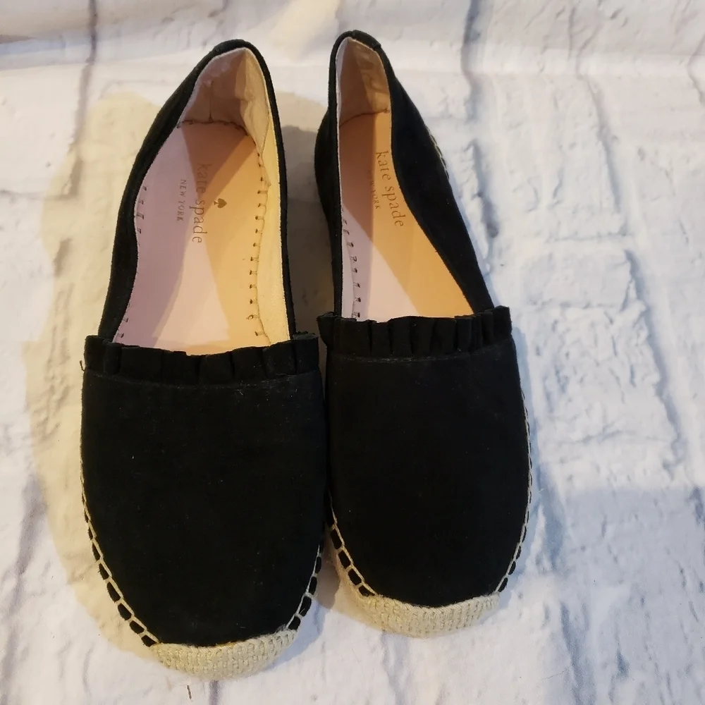 Kate Spade Lisbon Black Suede Espadrille